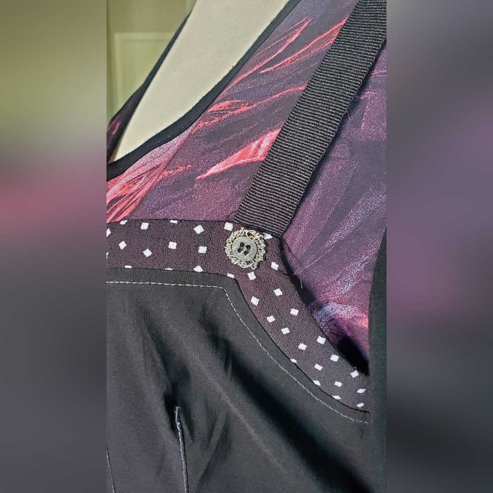 C'fait Pour Vous Black and Pink Long Sleeve Dress Size M - Picture 5 of 8